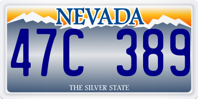 NV license plate 47C389