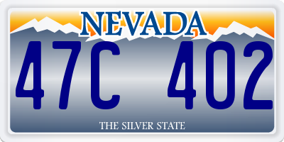 NV license plate 47C402
