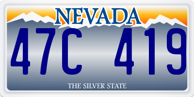 NV license plate 47C419
