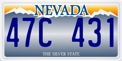NV license plate 47C431