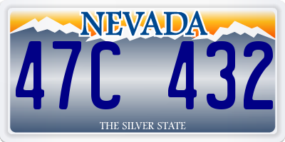 NV license plate 47C432