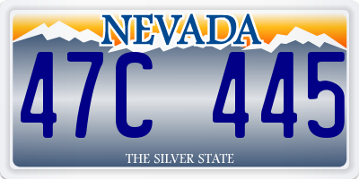 NV license plate 47C445