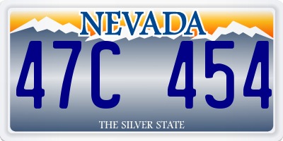 NV license plate 47C454