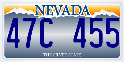 NV license plate 47C455