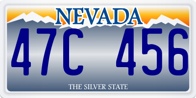 NV license plate 47C456