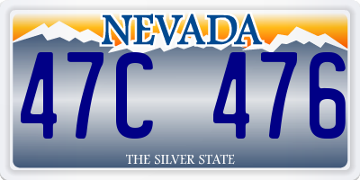 NV license plate 47C476