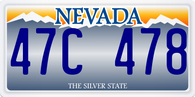 NV license plate 47C478