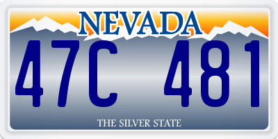 NV license plate 47C481