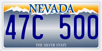 NV license plate 47C500