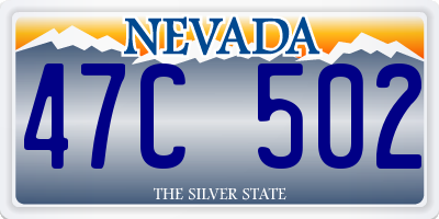 NV license plate 47C502