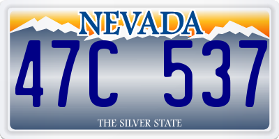 NV license plate 47C537