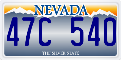 NV license plate 47C540