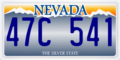 NV license plate 47C541