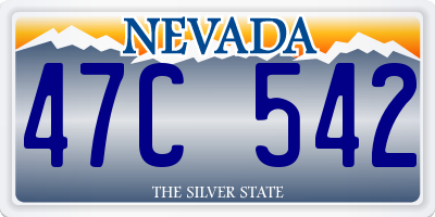 NV license plate 47C542