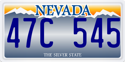 NV license plate 47C545