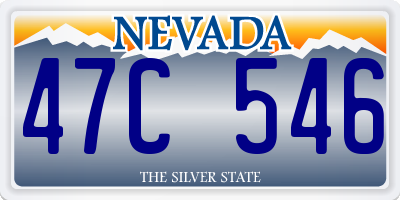 NV license plate 47C546