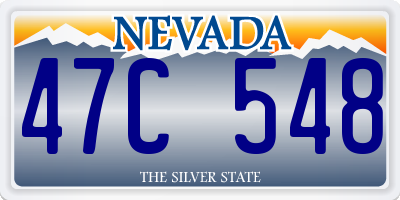 NV license plate 47C548