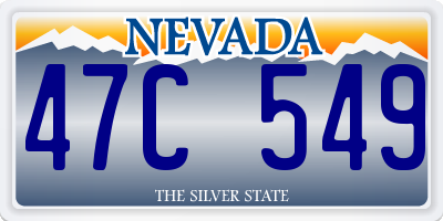 NV license plate 47C549