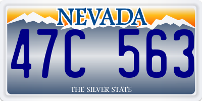 NV license plate 47C563