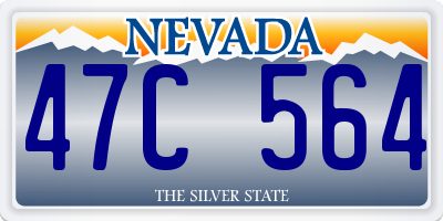NV license plate 47C564
