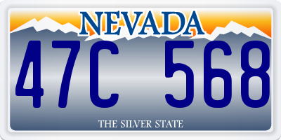 NV license plate 47C568