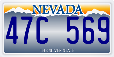 NV license plate 47C569