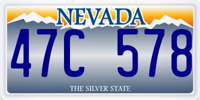 NV license plate 47C578