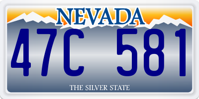 NV license plate 47C581