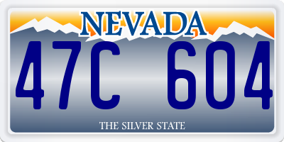 NV license plate 47C604
