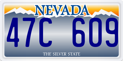 NV license plate 47C609