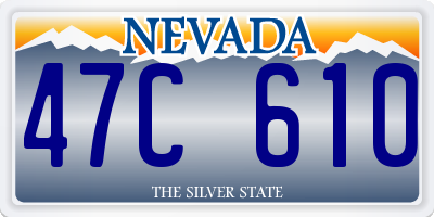 NV license plate 47C610