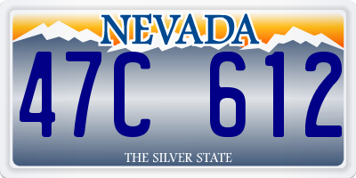 NV license plate 47C612