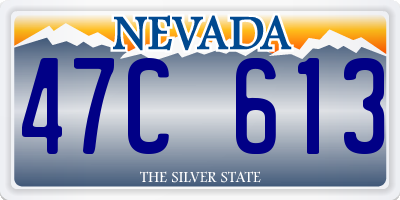 NV license plate 47C613