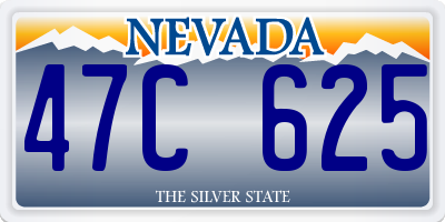 NV license plate 47C625