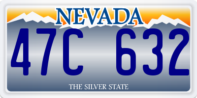 NV license plate 47C632
