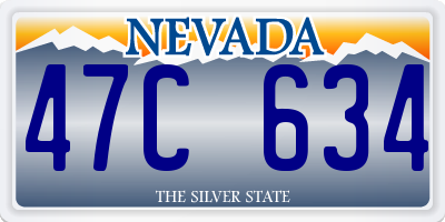 NV license plate 47C634