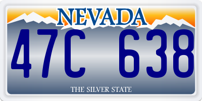 NV license plate 47C638