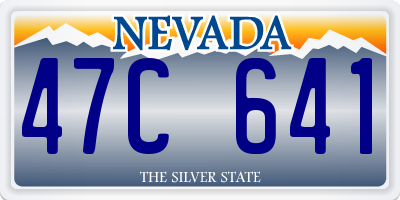 NV license plate 47C641
