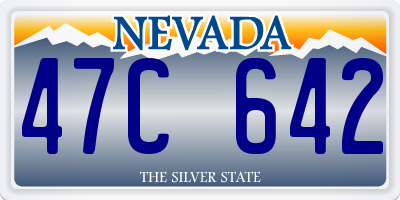 NV license plate 47C642