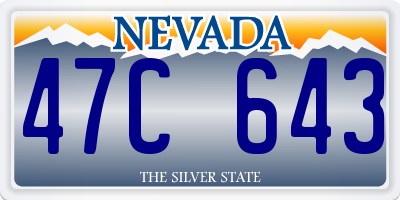 NV license plate 47C643