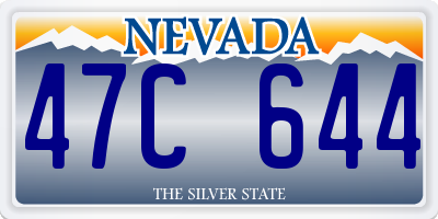 NV license plate 47C644