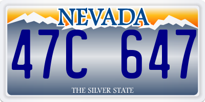 NV license plate 47C647
