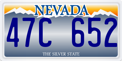 NV license plate 47C652