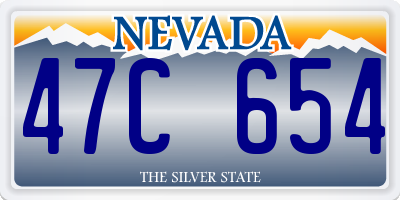 NV license plate 47C654