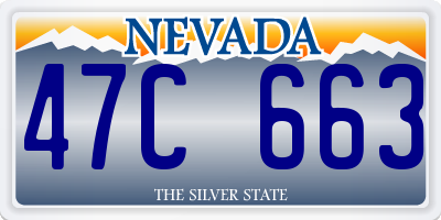 NV license plate 47C663