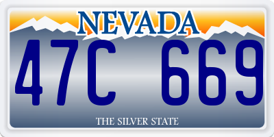 NV license plate 47C669