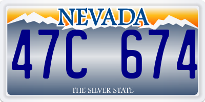 NV license plate 47C674