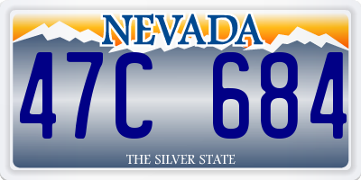 NV license plate 47C684