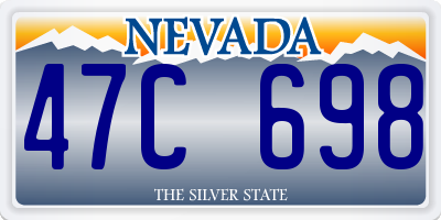 NV license plate 47C698