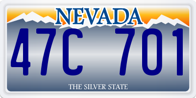 NV license plate 47C701